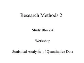 Research Methods 2