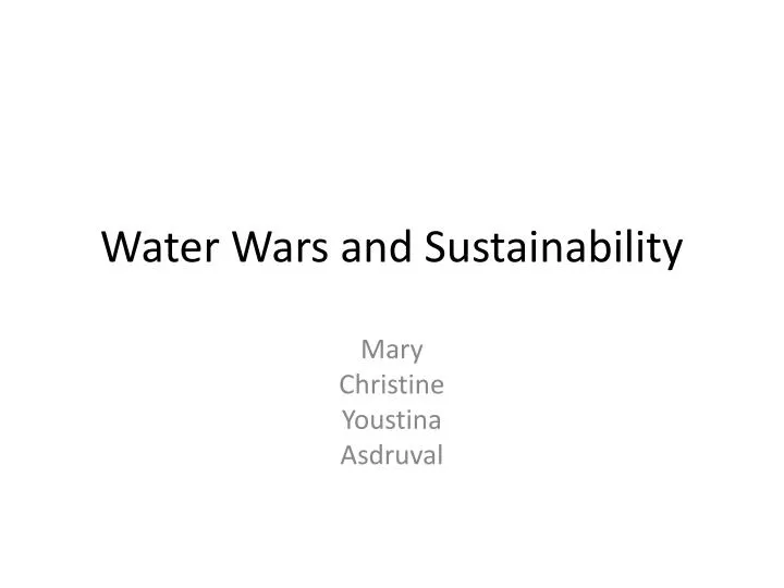water wars and sustainability