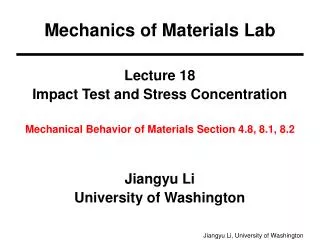 Lecture 18 Impact Test and Stress Concentration