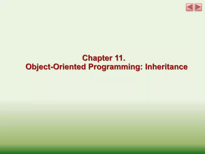 chapter 11 object oriented programming inheritance