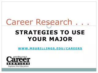 Career Research . . .
