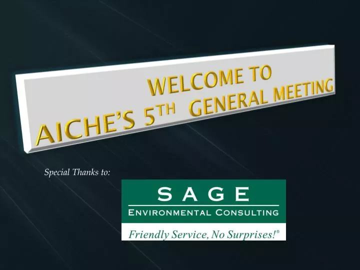 welcome to aiche s 5 th general meeting