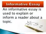 Informative Essay - slide 1