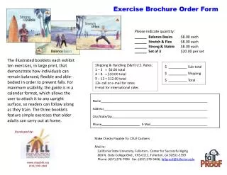 Exercise Brochure Order Form