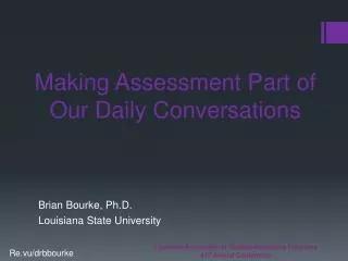 Making Assessment Part of Our Daily Conversations