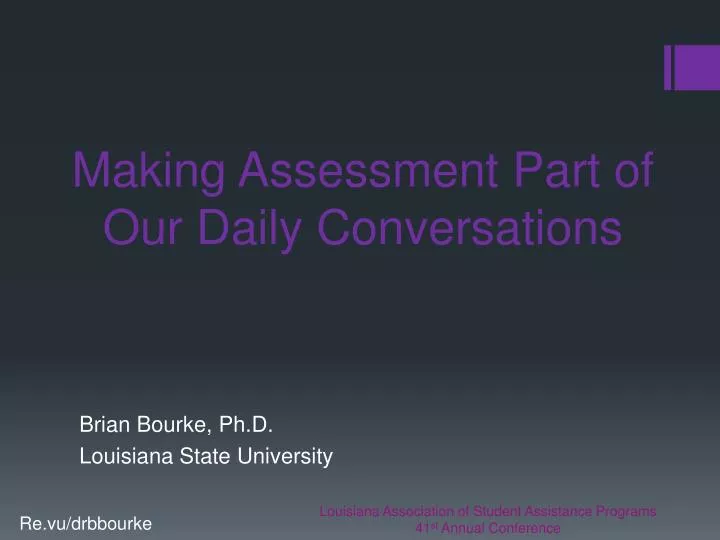 making assessment part of our daily conversations