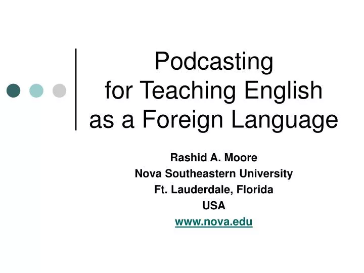 podcasting for teaching english as a foreign language