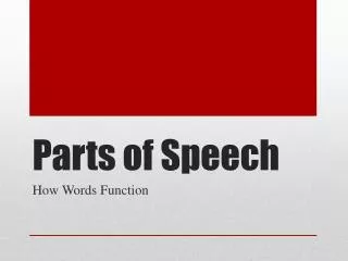 Parts of Speech