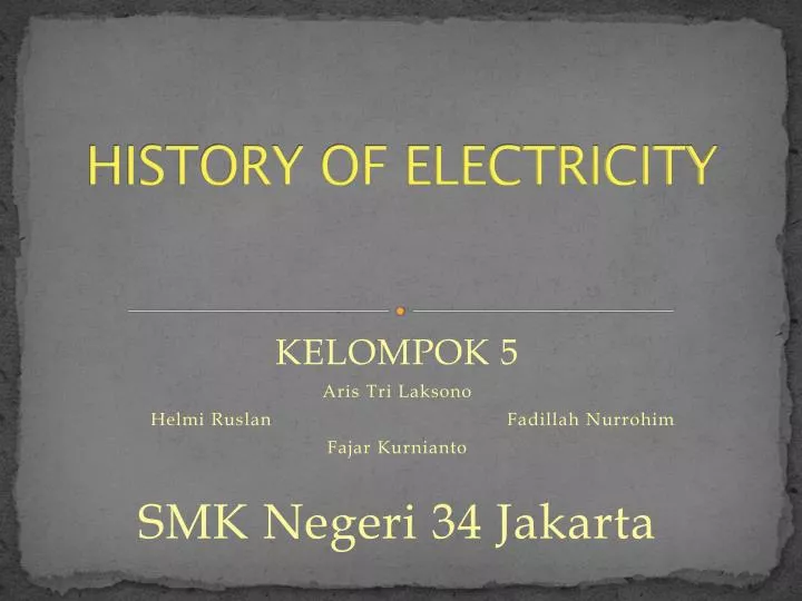 history of electricity