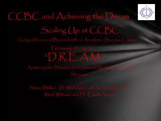 CCBC and Achieving the Dream