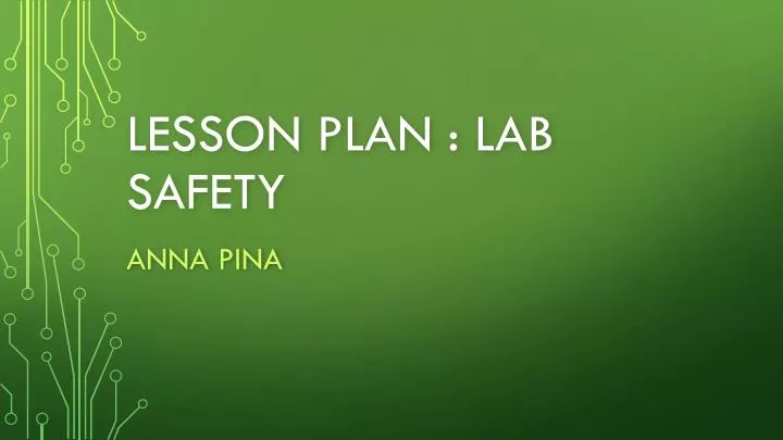 lesson plan lab safety