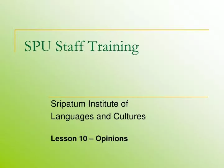 spu staff training