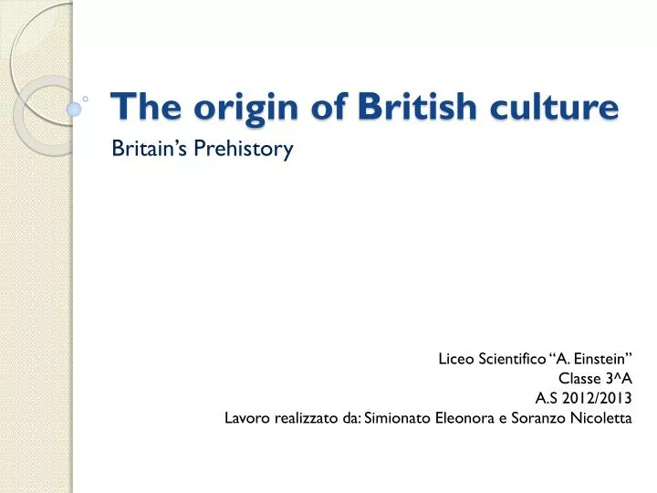 the origin of british culture