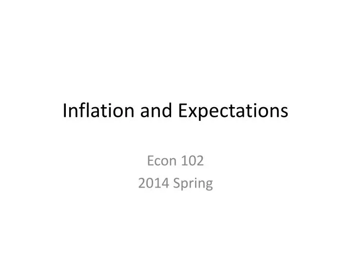 inflation and expectations