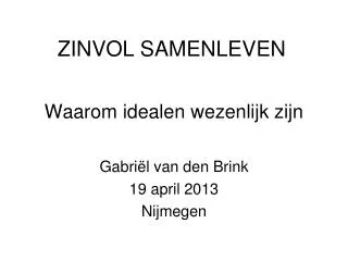 zinvol samenleven