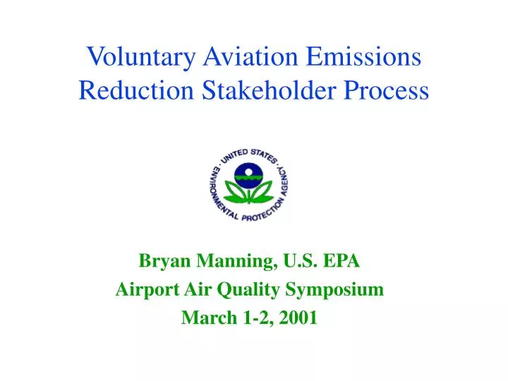 voluntary aviation emissions reduction stakeholder process