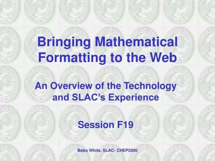 bringing mathematical formatting to the web