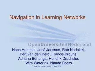 Navigation in Learning Networks
