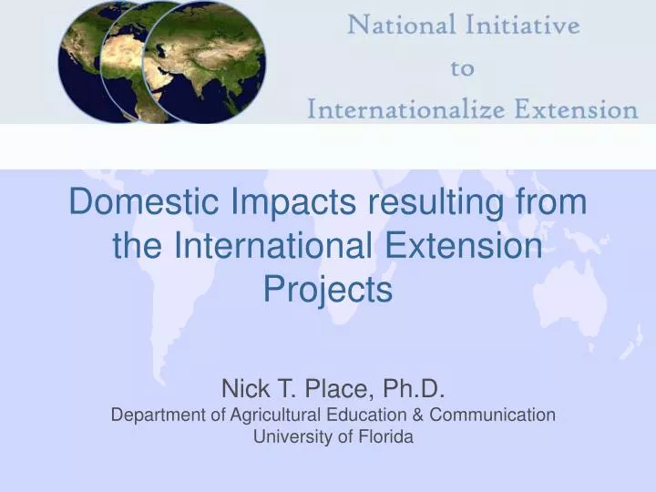 domestic impacts resulting from the international extension projects