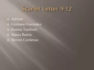 Scarlet Letter 9-12