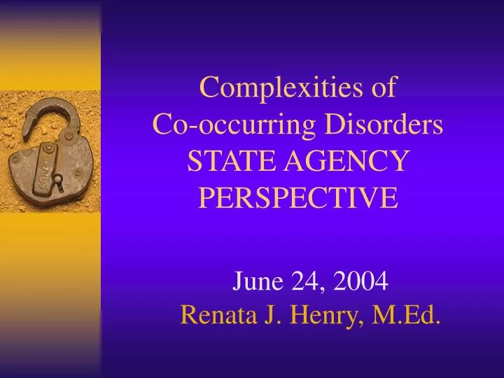 complexities of co occurring disorders state agency perspective