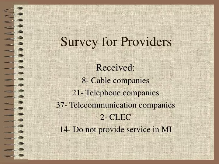 survey for providers