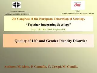 Quality of Life and Gender Identity Disorder