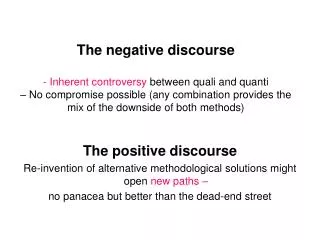The positive discourse