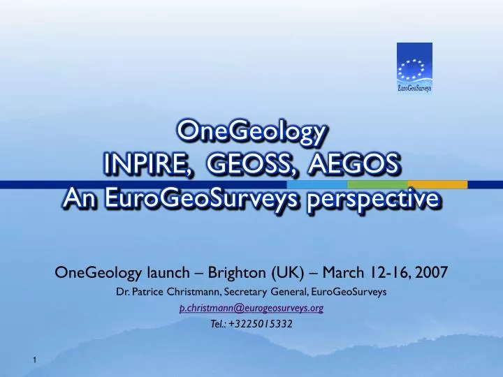 onegeology inpire geoss aegos an eurogeosurveys perspective