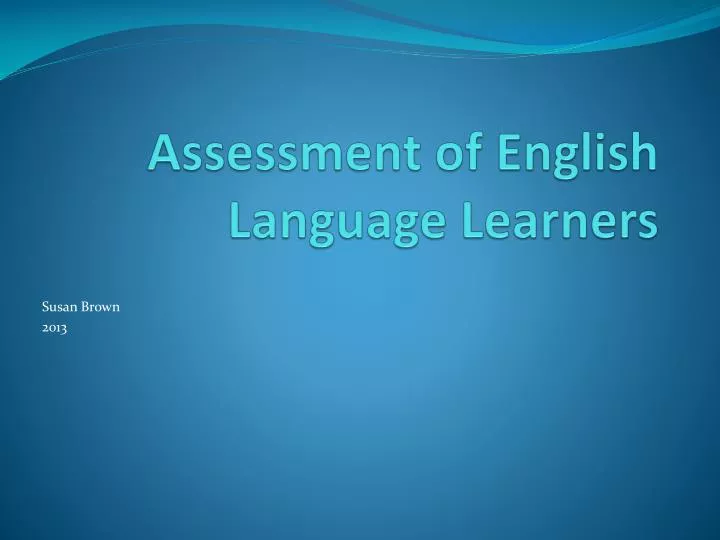 assessment of english language learners