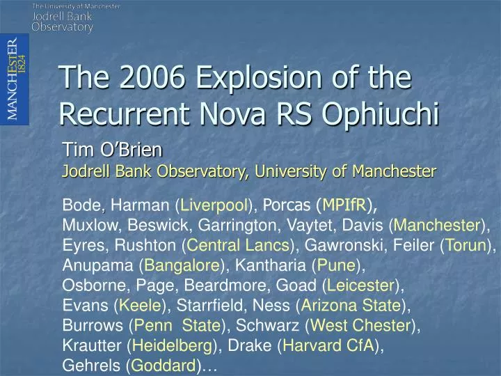 the 2006 explosion of the recurrent nova rs ophiuchi