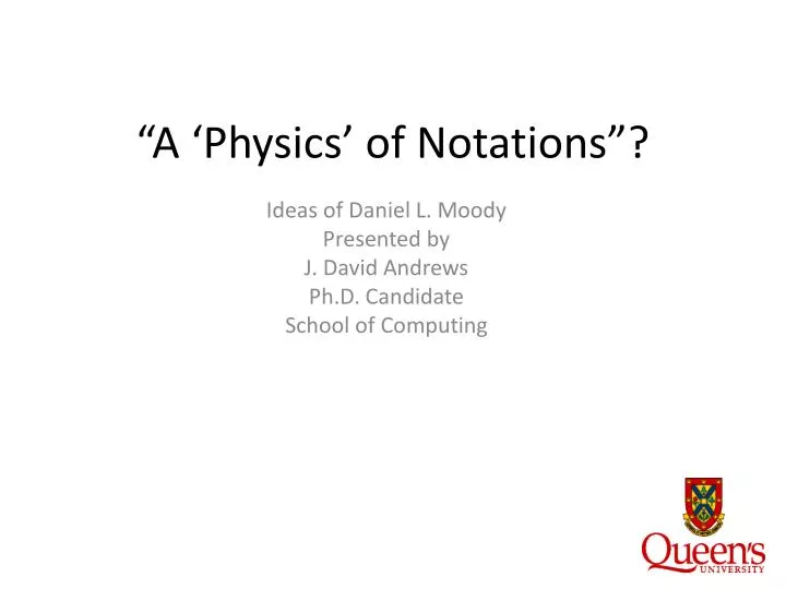 a physics of notations