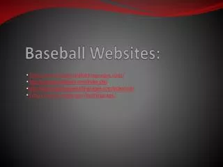 Baseball Websites: