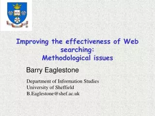 Improving the effectiveness of Web searching: Methodological issues