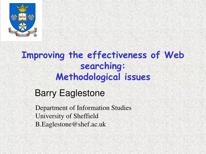 improving the effectiveness of web searching methodological issues