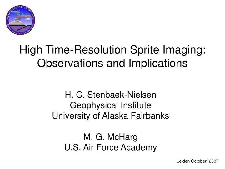 high time resolution sprite imaging observations and implications