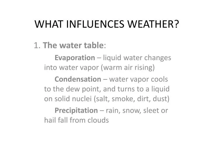 what influences weather