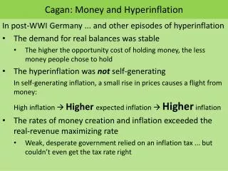 Cagan : Money and Hyperinflation
