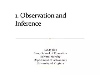 1. Observation and Inference