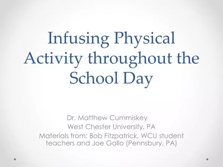 infusing physical activity throughout the school day