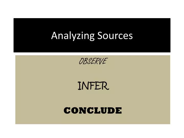 analyzing sources