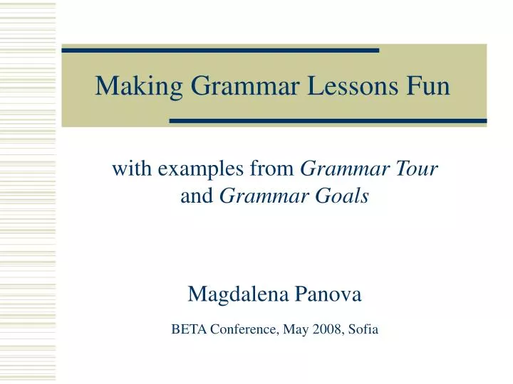 making grammar lessons fun