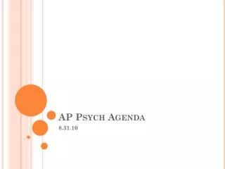 AP Psych Agenda