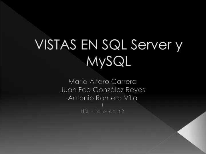 vistas en sql server y mysql