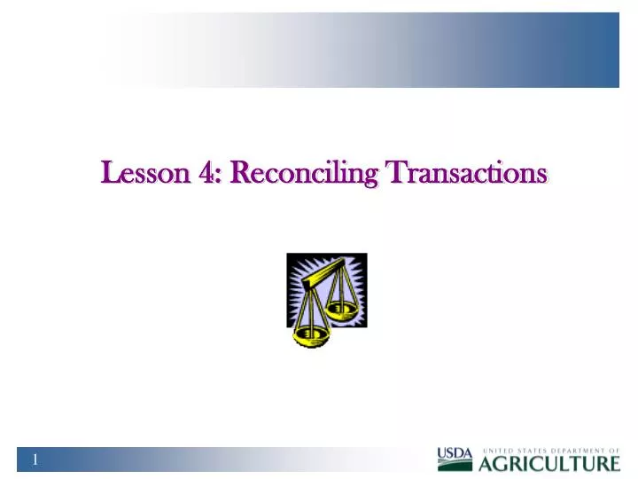 lesson 4 reconciling transactions