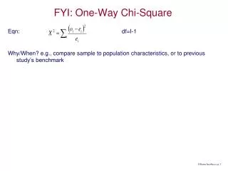 FYI: One-Way Chi-Square