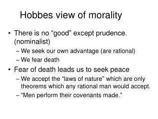 Hobbes view of morality
