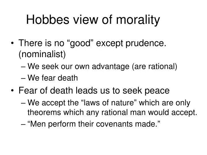 hobbes view of morality