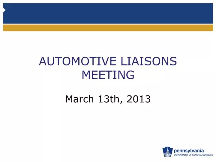 automotive liaisons meeting