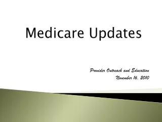 Medicare Updates
